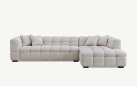Aluxo Tribeca Right Hand Corner Sofa in Oatmeal Boucle Fabric - Luxurious Comfort & Style - UK Luxury Furniture