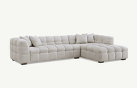 Aluxo Tribeca Right Hand Corner Sofa in Oatmeal Boucle Fabric - Luxurious Comfort & Style - UK Luxury Furniture