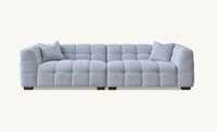 Aluxo Tribeca 3-Seater Sofa in Luxurious Pearl Boucle Fabric with Deep Channel Stitching - UK Luxury Furniture