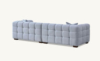 Aluxo Tribeca 3-Seater Sofa in Luxurious Pearl Boucle Fabric with Deep Channel Stitching - UK Luxury Furniture