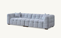 Aluxo Tribeca 3-Seater Sofa in Luxurious Pearl Boucle Fabric with Deep Channel Stitching - UK Luxury Furniture