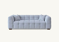 Aluxo Tribeca 3-Seater Sofa in Luxurious Pearl Boucle Fabric with Deep Channel Stitching - UK Luxury Furniture
