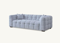 Aluxo Tribeca 3-Seater Sofa in Luxurious Pearl Boucle Fabric with Deep Channel Stitching - UK Luxury Furniture
