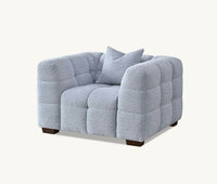 Aluxo Tribeca 3-Seater Sofa in Luxurious Pearl Boucle Fabric with Deep Channel Stitching - UK Luxury Furniture