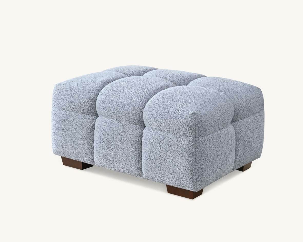 Aluxo Tribeca 3-Seater Sofa in Luxurious Pearl Boucle Fabric with Deep Channel Stitching - UK Luxury Furniture