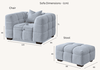 Aluxo Tribeca 3-Seater Sofa in Luxurious Pearl Boucle Fabric with Deep Channel Stitching - UK Luxury Furniture