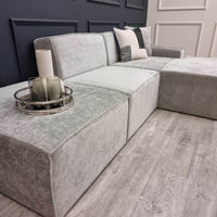Atlanta Modular Corner Sofa - Customisable 3-Section Design in Premium Chenille Fabric - UK Luxury Furniture
