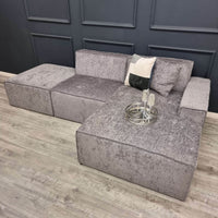 Atlanta Modular Corner Sofa - Customisable 3-Section Design in Premium Chenille Fabric - UK Luxury Furniture