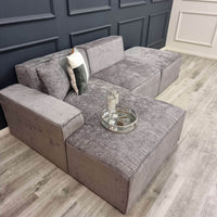 Atlanta Modular Corner Sofa - Customisable 3-Section Design in Premium Chenille Fabric - UK Luxury Furniture