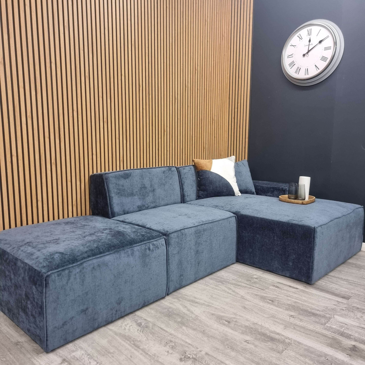 Atlanta Modular Corner Sofa - Customisable 3-Section Design in Premium Chenille Fabric - UK Luxury Furniture