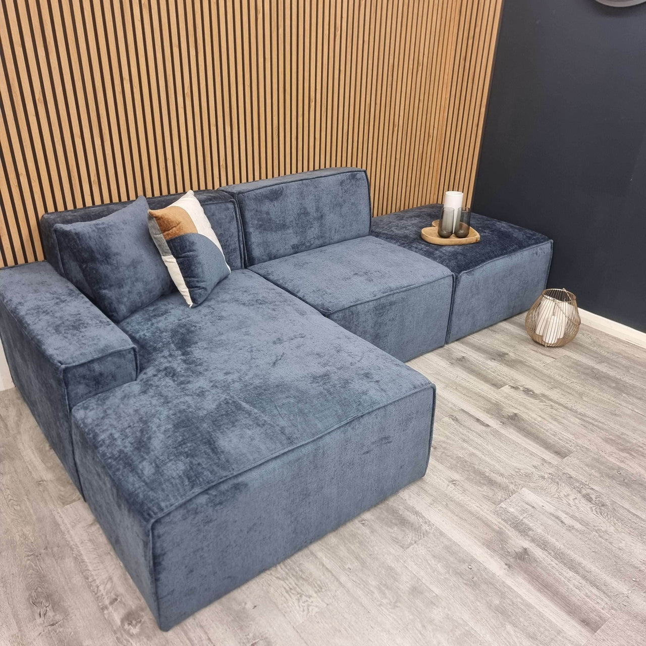 Atlanta Modular Corner Sofa - Customisable 3-Section Design in Premium Chenille Fabric - UK Luxury Furniture