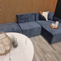 Atlanta Modular Corner Sofa - Customisable 3-Section Design in Premium Chenille Fabric - UK Luxury Furniture