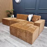 Atlanta Modular Corner Sofa - Customisable 3-Section Design in Premium Chenille Fabric - UK Luxury Furniture