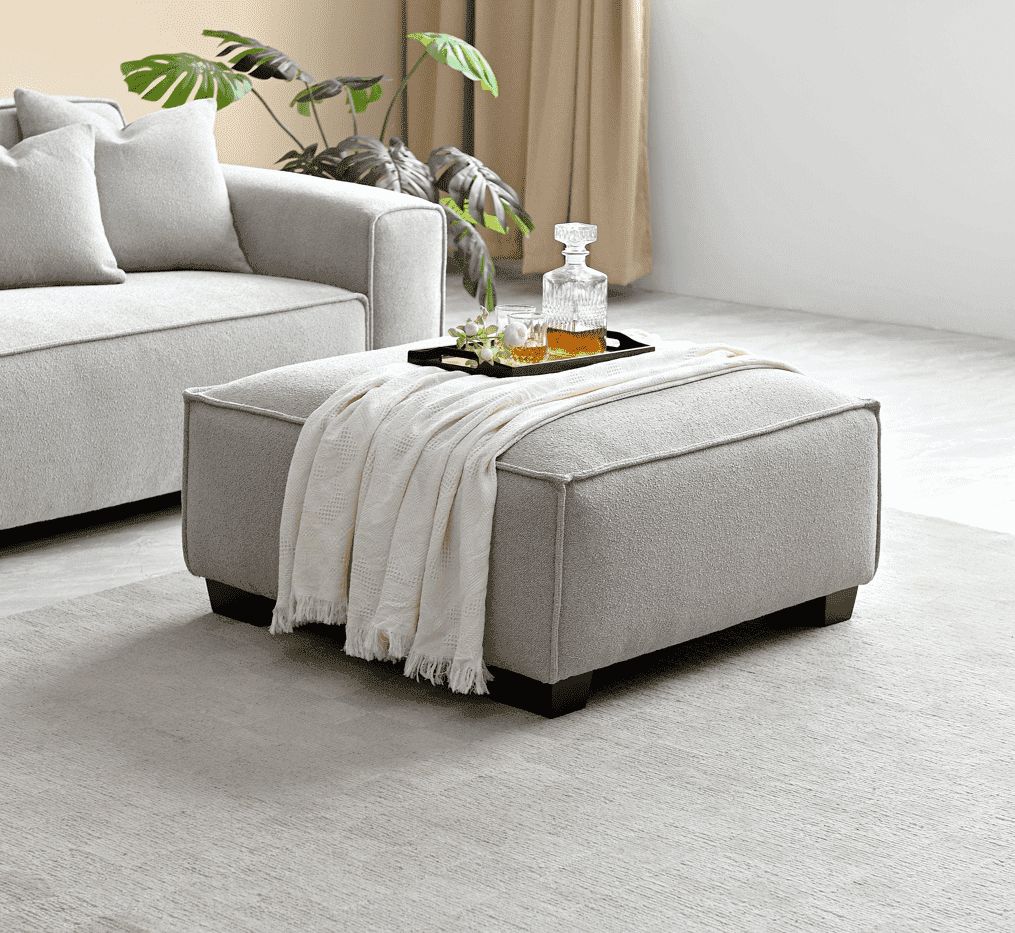 Luxurious Aluxo Dakota Sofa in Pebble Boucle with Duck Feather Padding & Modern Design - UK Luxury Furniture