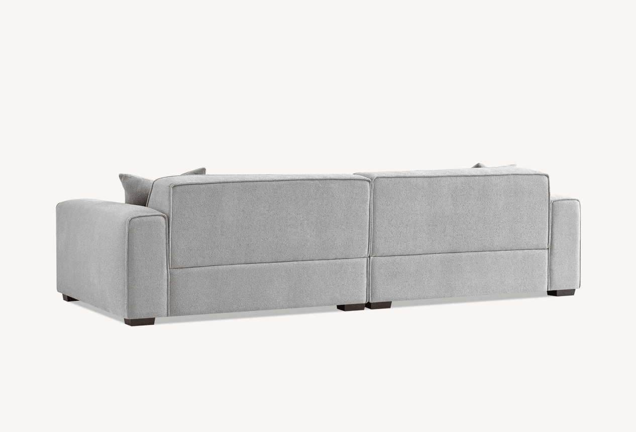 Luxurious Aluxo Dakota Sofa in Pebble Boucle with Duck Feather Padding & Modern Design - UK Luxury Furniture