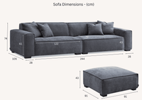 Luxurious Aluxo Dakota Sofa in Pebble Boucle with Duck Feather Padding & Modern Design - UK Luxury Furniture