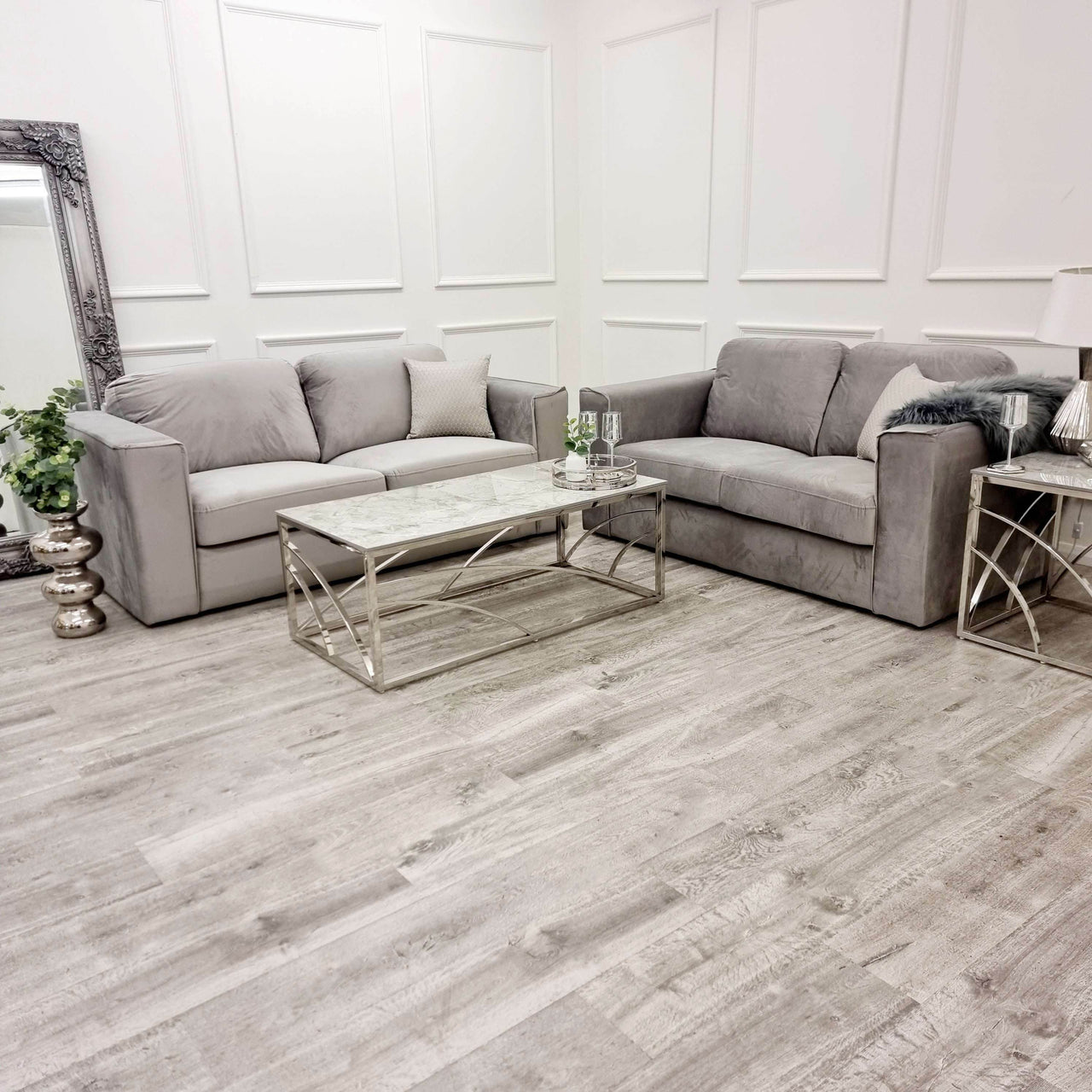 Hudson Luxury 3 & 2 Seater Sofa Set - Fixed Back Cushion & Double Sprung Comfort - UK Luxury Furniture