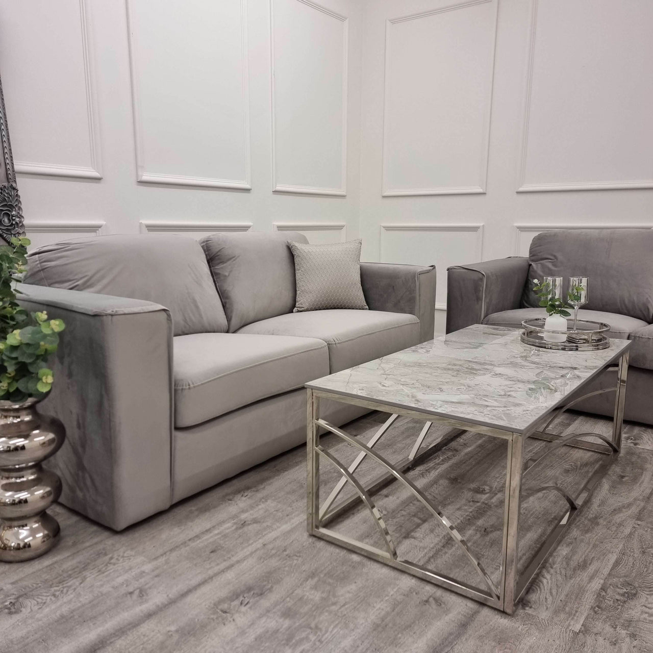 Hudson Luxury 3 & 2 Seater Sofa Set - Fixed Back Cushion & Double Sprung Comfort - UK Luxury Furniture
