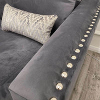 Luxury Lincoln 4 Piece Corner Sofa with Chrome Stud Detail and Double Sprung Comfort - UK Luxury Furniture