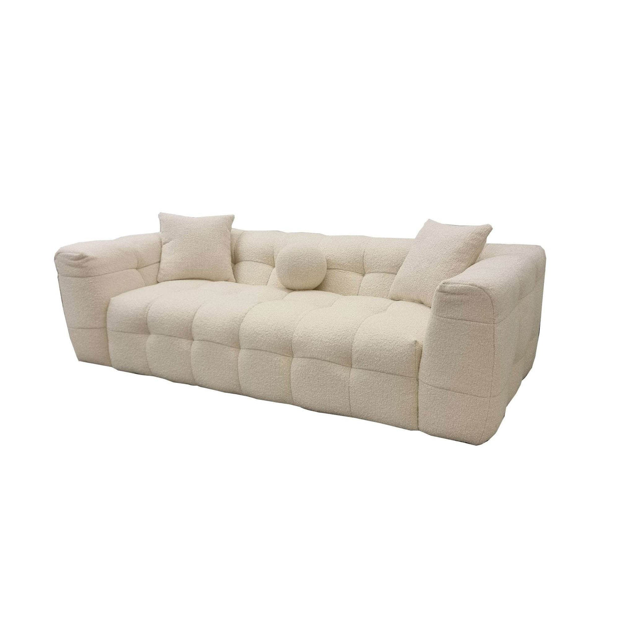 Luxury Boucle 3-Seater Sofa - Fire Resistant, 230cm Wide, Elegant Comfort for Modern Living - UK Luxury Furniture