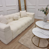 Luxury Boucle 3-Seater Sofa - Fire Resistant, 230cm Wide, Elegant Comfort for Modern Living - UK Luxury Furniture