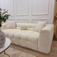 Luxury Boucle 3-Seater Sofa - Fire Resistant, 230cm Wide, Elegant Comfort for Modern Living - UK Luxury Furniture