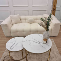 Luxury Boucle 3-Seater Sofa - Fire Resistant, 230cm Wide, Elegant Comfort for Modern Living - UK Luxury Furniture