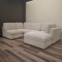 Luxury 5-Piece Madison U-Shaped Modular Sofa in Light Grey or Blue for Stylish Living Rooms - UK Luxury Furniture