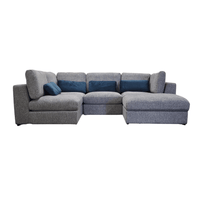 Luxury 5-Piece Madison U-Shaped Modular Sofa in Light Grey or Blue for Stylish Living Rooms - UK Luxury Furniture