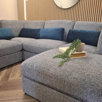 Luxury 5-Piece Madison U-Shaped Modular Sofa in Light Grey or Blue for Stylish Living Rooms - UK Luxury Furniture