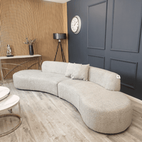 Luxury Miami Curved Boucle Sofa - Sculptural Design, Comfort, Available in 5 Colours - UK Luxury Furniture