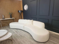 Luxury Miami Curved Boucle Sofa - Sculptural Design, Comfort, Available in 5 Colours - UK Luxury Furniture