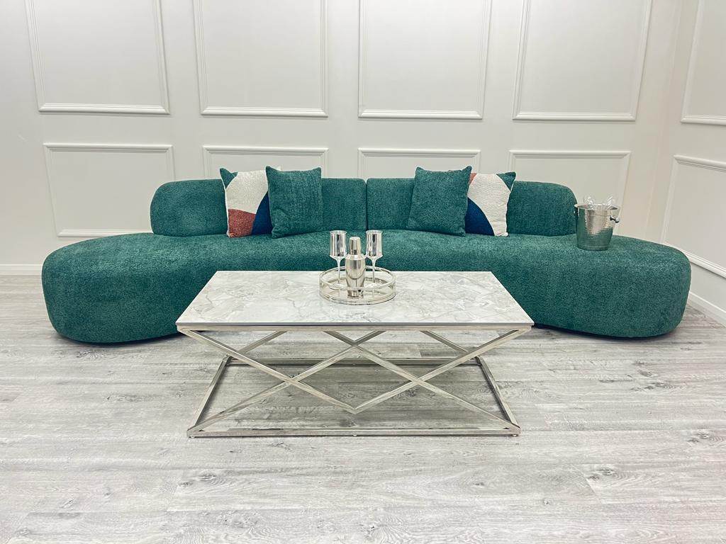 Luxury Miami Curved Boucle Sofa - Sculptural Design, Comfort, Available in 5 Colours - UK Luxury Furniture