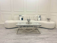 Luxury Miami Curved Boucle Sofa - Sculptural Design, Comfort, Available in 5 Colours - UK Luxury Furniture