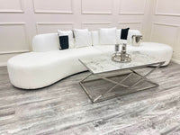 Luxury Miami Curved Boucle Sofa - Sculptural Design, Comfort, Available in 5 Colours - UK Luxury Furniture