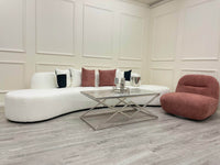 Luxury Miami Curved Boucle Sofa - Sculptural Design, Comfort, Available in 5 Colours - UK Luxury Furniture