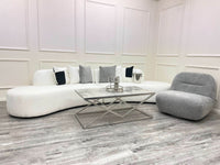 Luxury Miami Curved Boucle Sofa - Sculptural Design, Comfort, Available in 5 Colours - UK Luxury Furniture