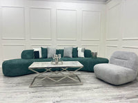 Luxury Miami Curved Boucle Sofa - Sculptural Design, Comfort, Available in 5 Colours - UK Luxury Furniture