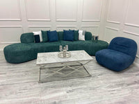 Luxury Miami Curved Boucle Sofa - Sculptural Design, Comfort, Available in 5 Colours - UK Luxury Furniture