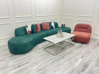 Luxury Miami Curved Boucle Sofa - Sculptural Design, Comfort, Available in 5 Colours - UK Luxury Furniture