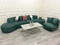 Luxury Miami Curved Boucle Sofa - Sculptural Design, Comfort, Available in 5 Colours - UK Luxury Furniture