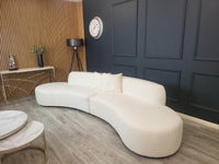 Luxury Miami Curved Boucle Sofa - Sculptural Design, Comfort, Available in 5 Colours - UK Luxury Furniture