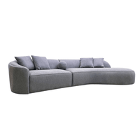 Pebble Boucle Sofa 340cm - Luxury Grey Fabric, Contemporary Design, Unmatched Comfort - UK Luxury Furniture