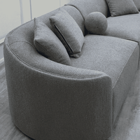 Pebble Boucle Sofa 340cm - Luxury Grey Fabric, Contemporary Design, Unmatched Comfort - UK Luxury Furniture