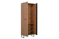 Sorrento Oak Effect Tall Slim 2 Door Wardrobe by Amos Mann Furniture - UK Luxury Furniture