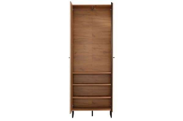 Sorrento Oak Effect Tall Slim 2 Door Wardrobe by Amos Mann Furniture - UK Luxury Furniture
