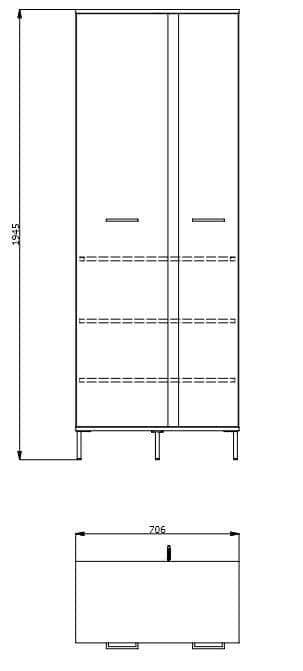 Sorrento Oak Effect Tall Slim 2 Door Wardrobe by Amos Mann Furniture - UK Luxury Furniture