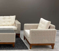 Quartzite Garden Suite Rattan Sofa Set for 6 with Coffee Table - Stylish Comfort & Durability - UK Luxury Furniture