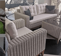 Quartzite Garden Suite Rattan Sofa Set for 6 with Coffee Table - Stylish Comfort & Durability - UK Luxury Furniture