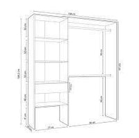 Torres Oak and White Open Wardrobe: Shelves, Dual Hanging Rails, Modern Design - UK Luxury Furniture